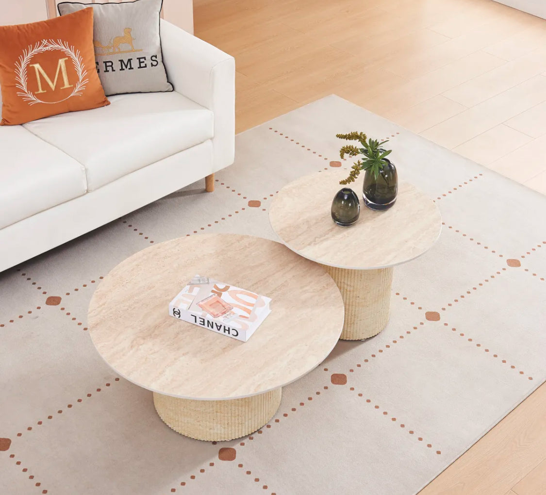 Table basse - BAELA - céramique - beige