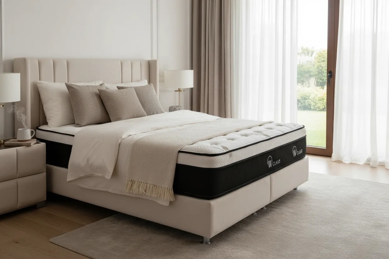 Pack complet - Lit coffre ALMA - velours - beige