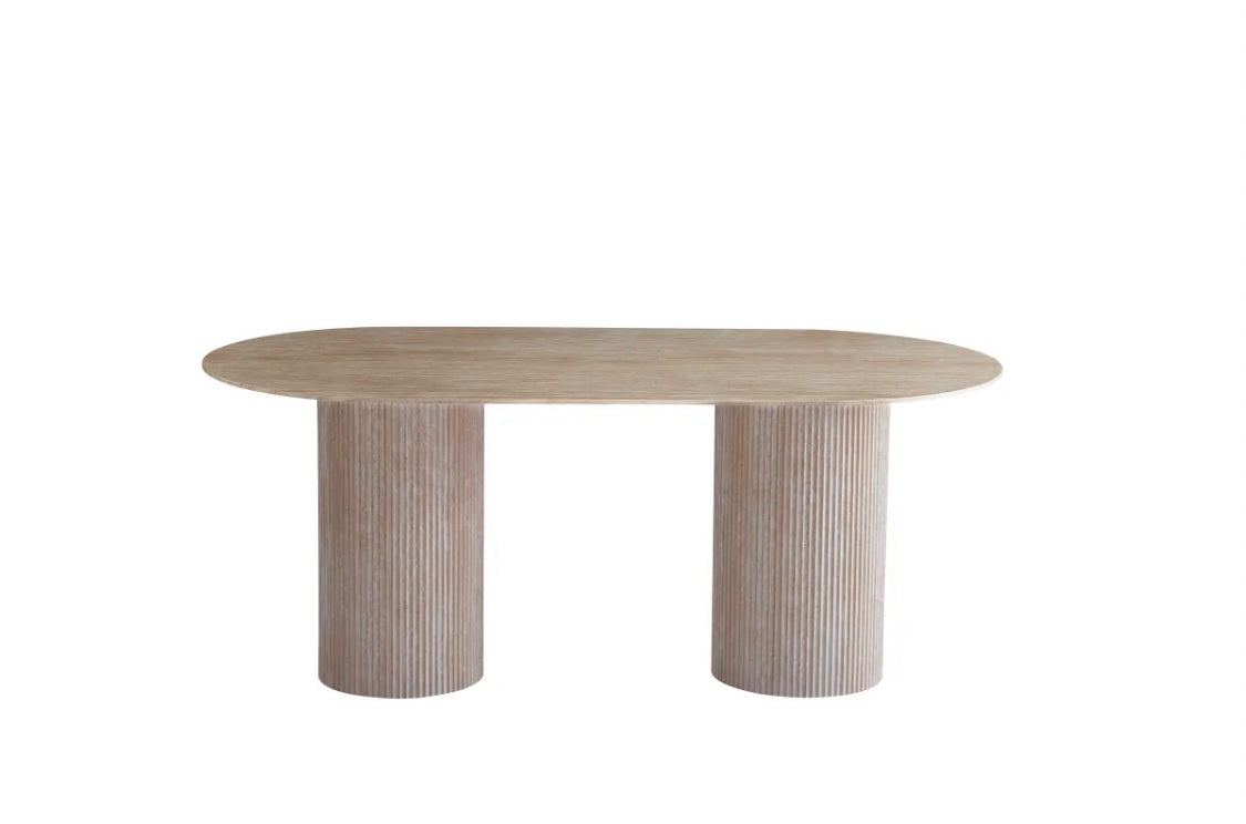 Table repas - COCO - céramique effet travertin - 180x90x75cm