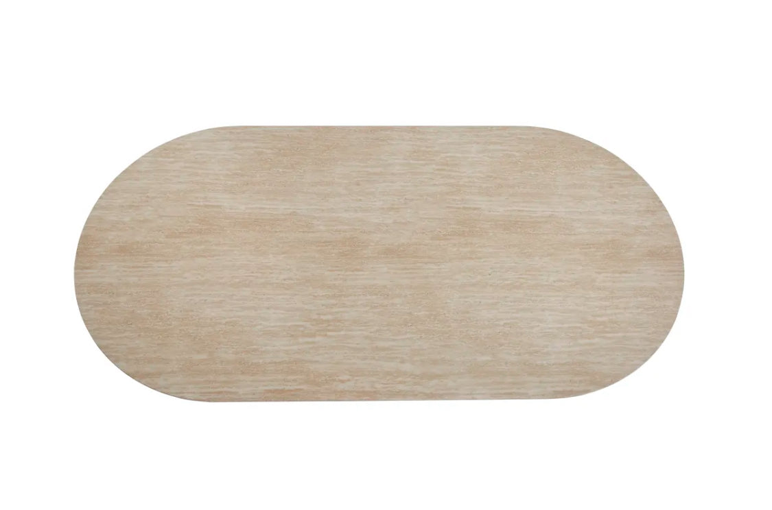 Table repas - COCO - céramique effet travertin - 180x90x75cm