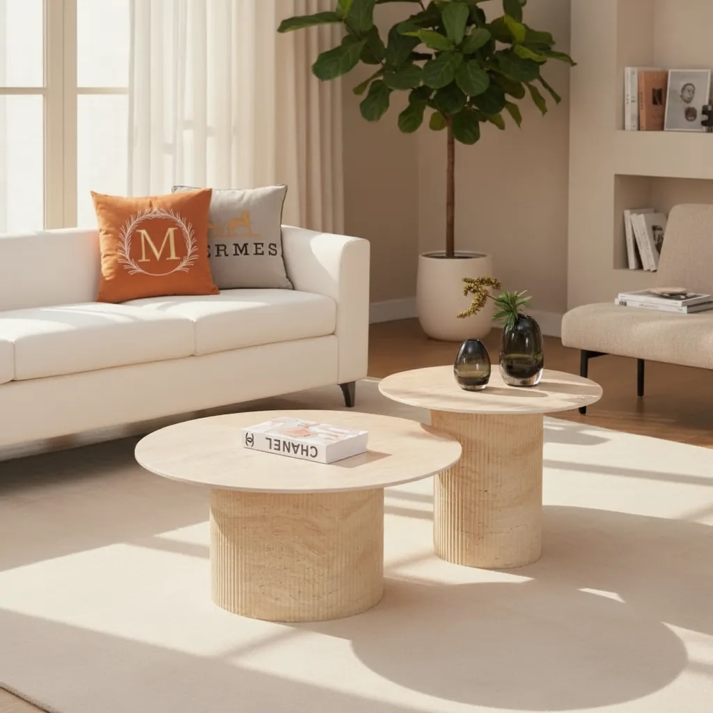 Table basse - BAELA - céramique - beige
