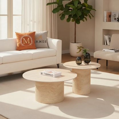 Table basse - BAELA - céramique - beige