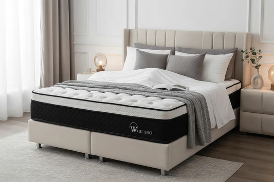 Pack complet - Lit coffre ALMA - velours - beige