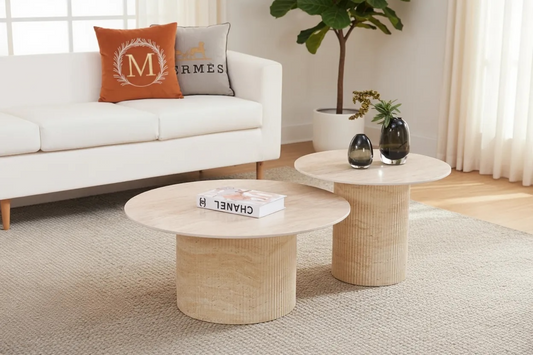 Table basse - BAELA - céramique - beige