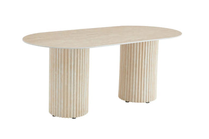 Table repas - EYSHA - travertin céramique - 180x90